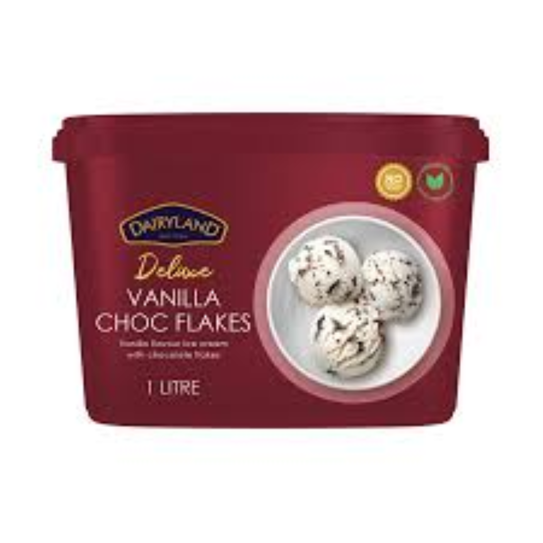 DAIRYLAND VANILLA CHOC FLAKES 1LTR